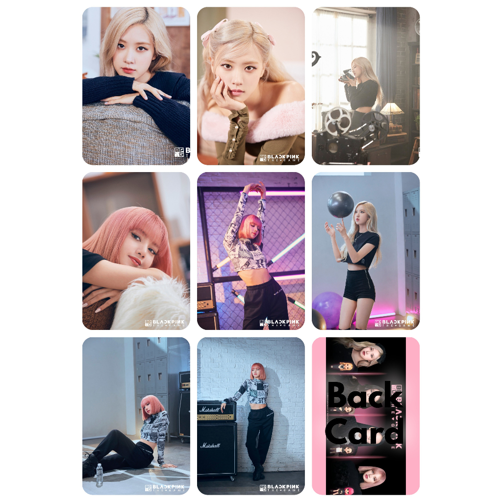Set 4 card giấy bo góc in 2 mặt ảnh nhóm BLACKPINK THE GAME