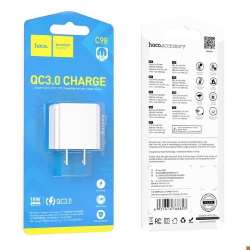 Củ Sạc Nhanh Hoco C98 3.0A 18W