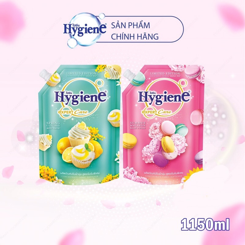 [NEW 2022] Nước xả vải Hygiene Thái Lan đậm đặc hương thơm 4 mùa (Túi) 1150ml