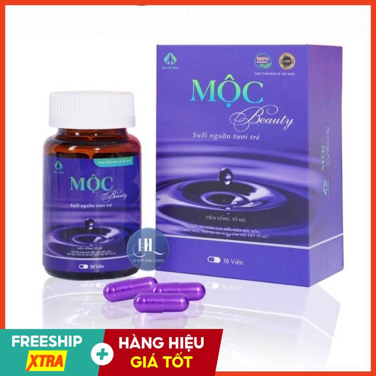 Mộc Beauty - Viên Uống Trắng Da Mờ Nám - Tăng Cường Nội Tiết Tố Giảm Khô Hạn (30 viên)