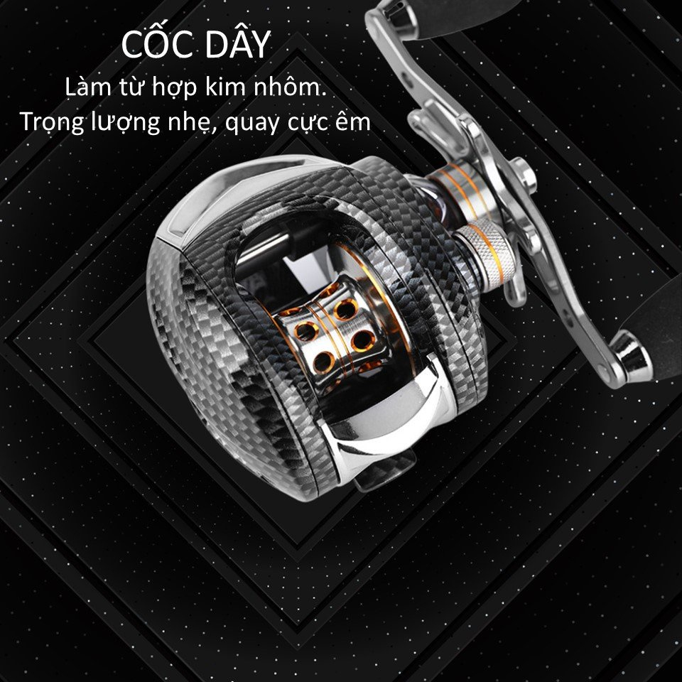 Máy Câu Ngang Da Rắn Chuyên Câu Lure Hợp Kim Nhôm Cao Cấp, Tốc Độ Cước Cao