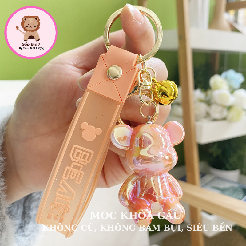 Móc Chìa Khóa Gấu Đáng Yêu M5 (Loang Màu) Móc Khoá Đôi Chất Liệu Tốt, Chịu Được Va Đập, Không Bong Tróc