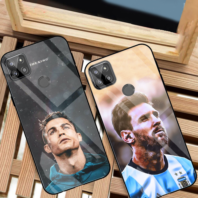 Ốp Lưng REALME C12, C15 ,C25, C25S,C21Y,C25Y Mặt lưng kính 3D cao cấp, in hình Cầu thủ bóng đá