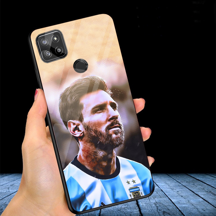 Ốp Lưng REALME C12, C15 ,C25, C25S,C21Y,C25Y Mặt lưng kính 3D cao cấp, in hình Cầu thủ bóng đá