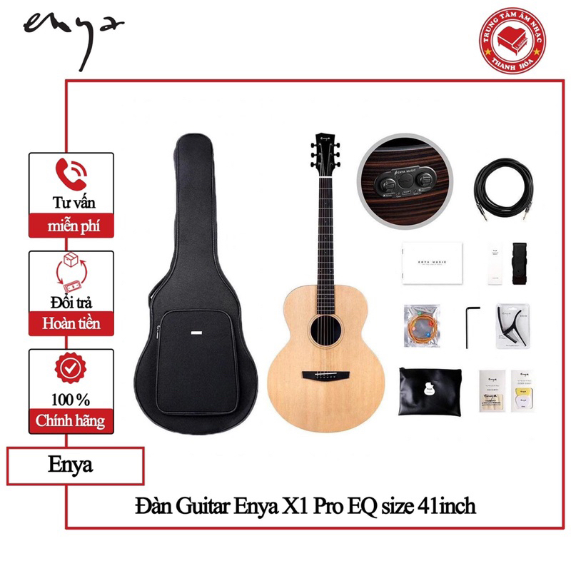 Đàn Guitar Acoustic Enya EM-X1 Pro/EM-X1 Pro EQ Cao Cấp Chính Hãng Đầy Đủ Phụ Kiện