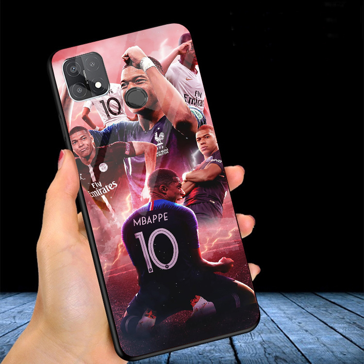 Ốp Lưng OPPO A15/A15s Mặt lưng kính 3D cao cấp, in hình Cầu thủ bóng đá