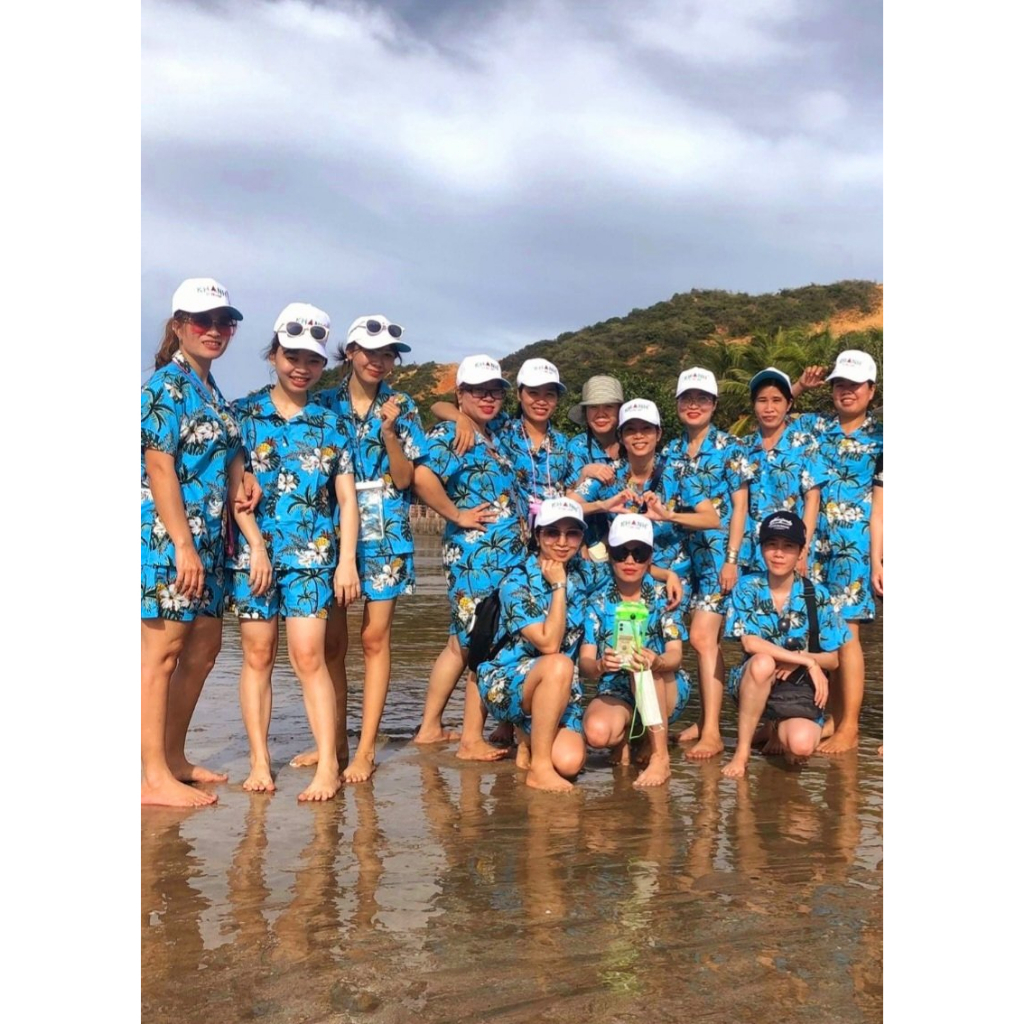 Bộ Đi Biển - Thơm Cây Dừa - Đồng Phục Nhóm Lớp Team Building Chất Vải Kate Thái Mềm Mát Hoạ Tiết Hoa Lá Trái Cây #DB