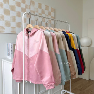 BIBOO - Áo khoác dù 2-COLOR DAILY JACKET phối 2 màu form rộng xinh xắn