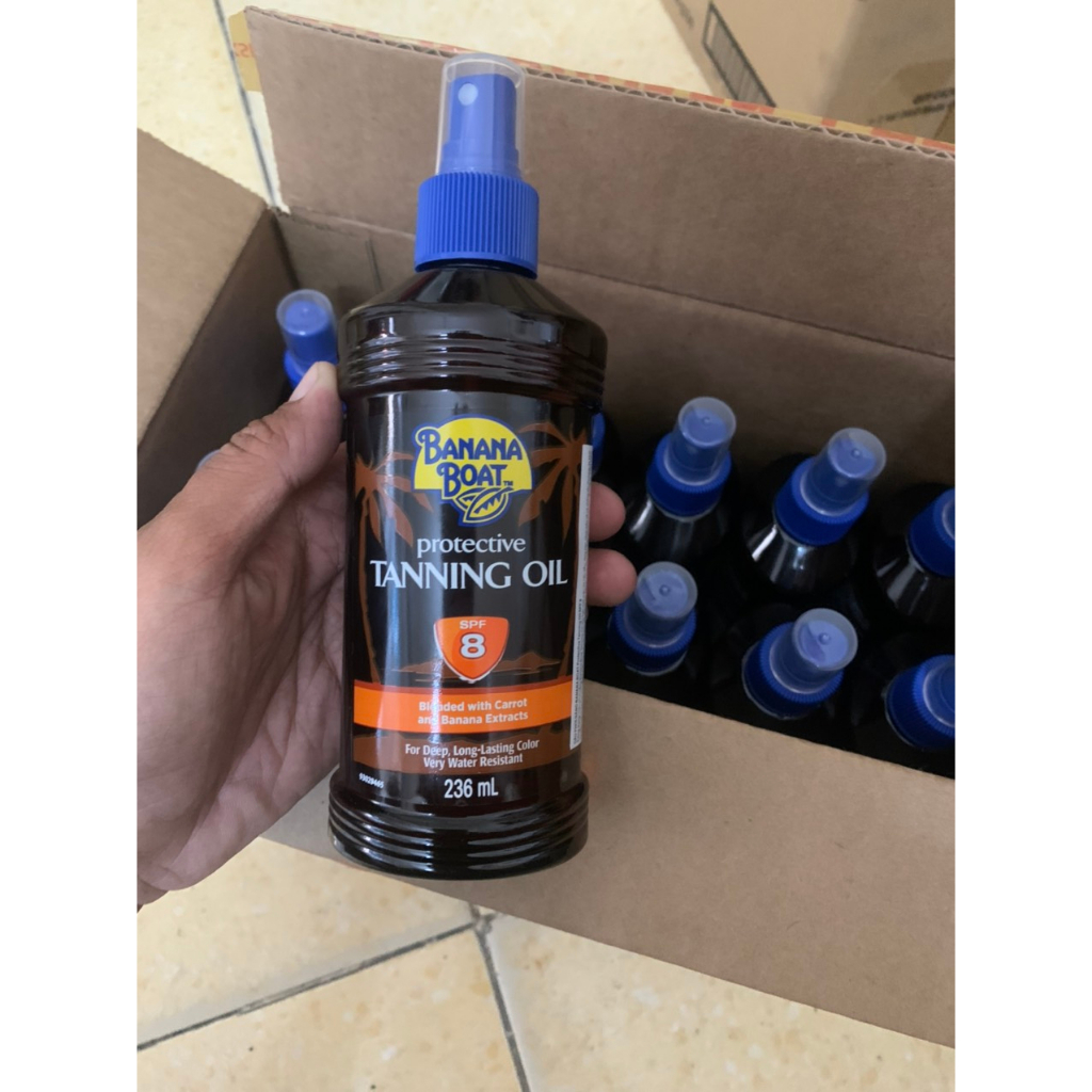Dầu Phơi Nắng Banana Boat Tanning Oil SPF8 236ml(Dạng xịt ) Date 7.2025