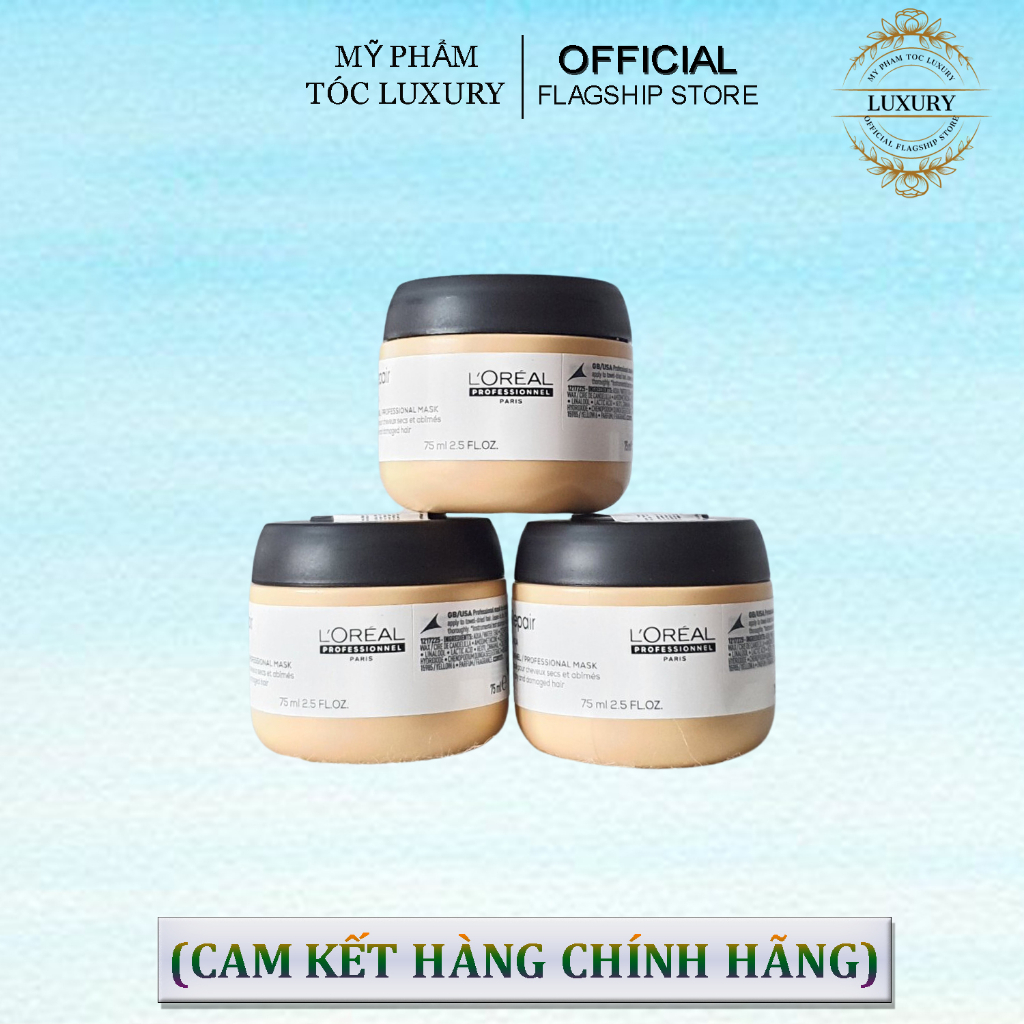 Dầu hấp phục hồi hư tổn toàn diện Loreal Professionnel Absolut Repair 75ml ( size du lịch)