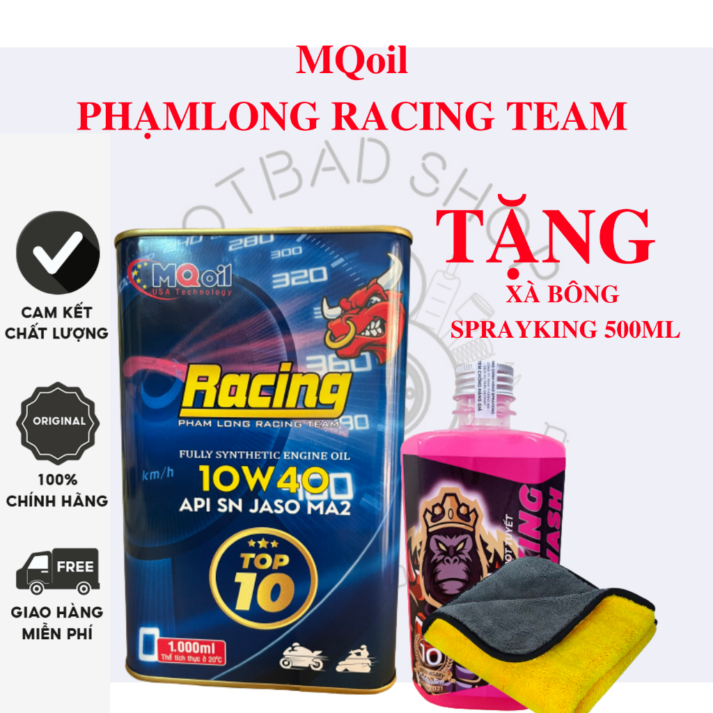 Nhớt Phạm Long Racing Team, Nhớt MQoil 10w40 tổng hợp toàn phần cho xe côn tay và xe số