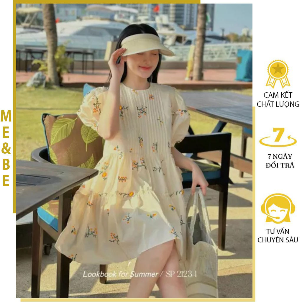 ĐẦM VÁY BẦU CÔNG SỞ TIỂU THƯ HOA THÊU ĐẸP - ĐẦM BẦU BABYDOLL HÀNG THIẾT KẾ CHẤT MỀM ĐẸP