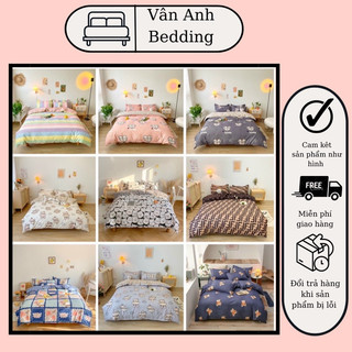 Bộ chăn ga gối Cotton poly Bedding đáng yêu chăn ga Hàn Quốc miễn phí bo chun drap ga giường