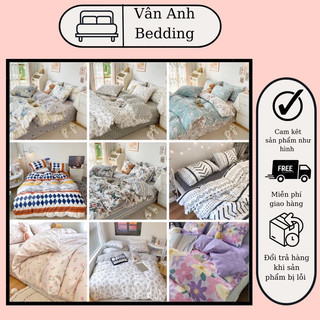 Bộ chăn ga gối cotton living - 100% cotton hoạ tiết kẻ mẫu mới nhất 2021
