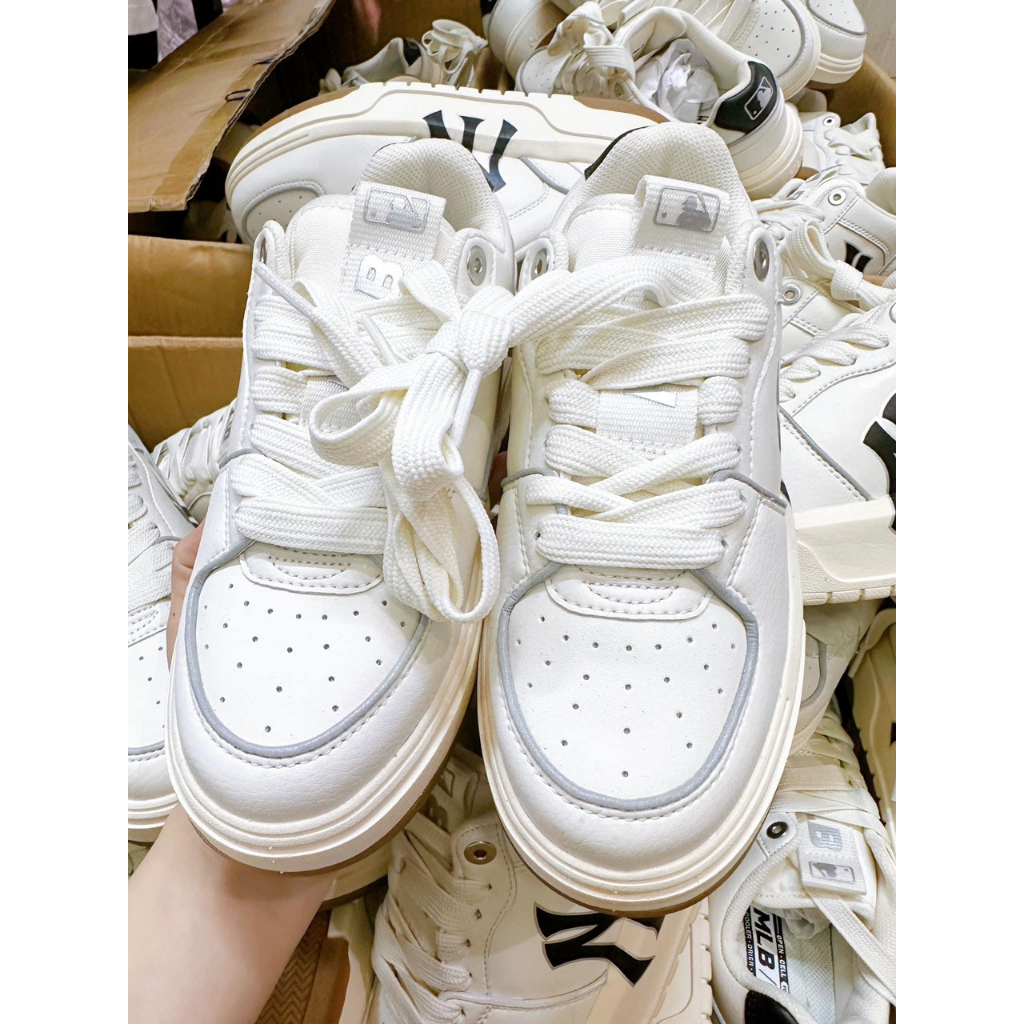 MLB Liner Chunky, Giày Thể Thao MLB Tăng Chiều Cao Hot trend 2022 MLB Xám NY Đen Đế Nâu Bản Cao Cấp