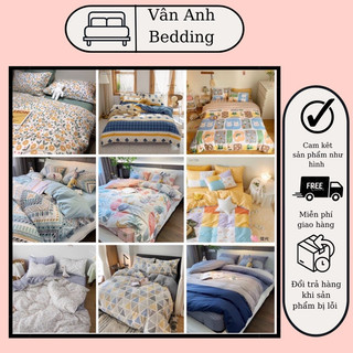 Bộ chăn ga gối cotton living - 100% cotton hoạ tiết kẻ mẫu mới nhất 2021