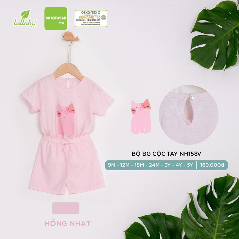 LULLABY - Bộ cộc tay Lullaby vải cotton xước mềm mát cho bé gái