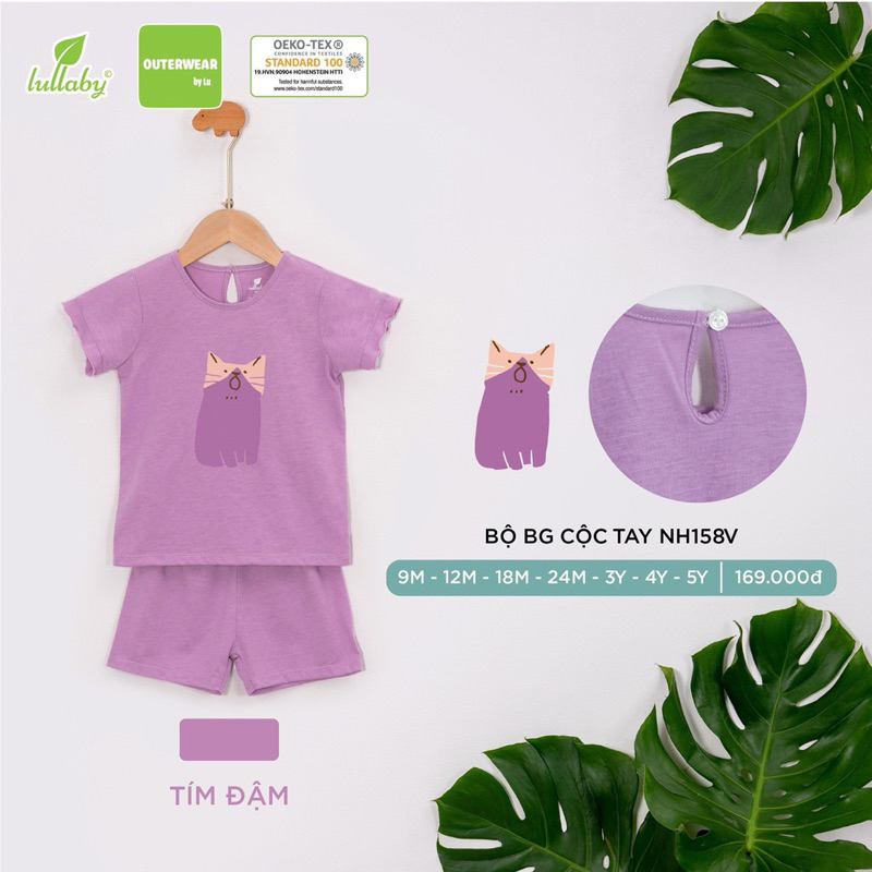 LULLABY - Bộ cộc tay Lullaby vải cotton xước mềm mát cho bé gái