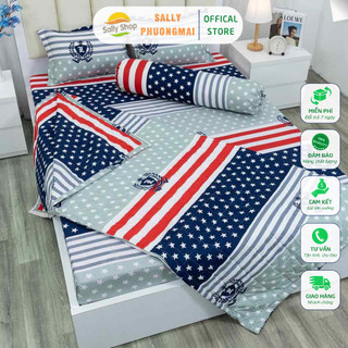Chăn hè trần bông cotton poly mẫu cờ mỹ