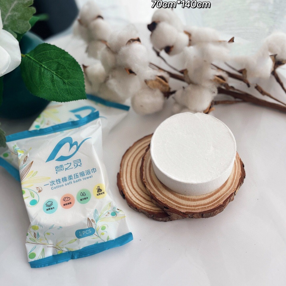 Khăn Tắm Nén Du Lịch Bằng Cotton 70x140cm,Tự Nhiên Thấm Nước Tốt Tiện Không Mùi Siêu Gọn và Tiện