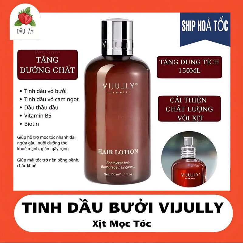 Tinh dầu xịt bưởi VIJULY kích mọc tóc, ngăn rụng tóc