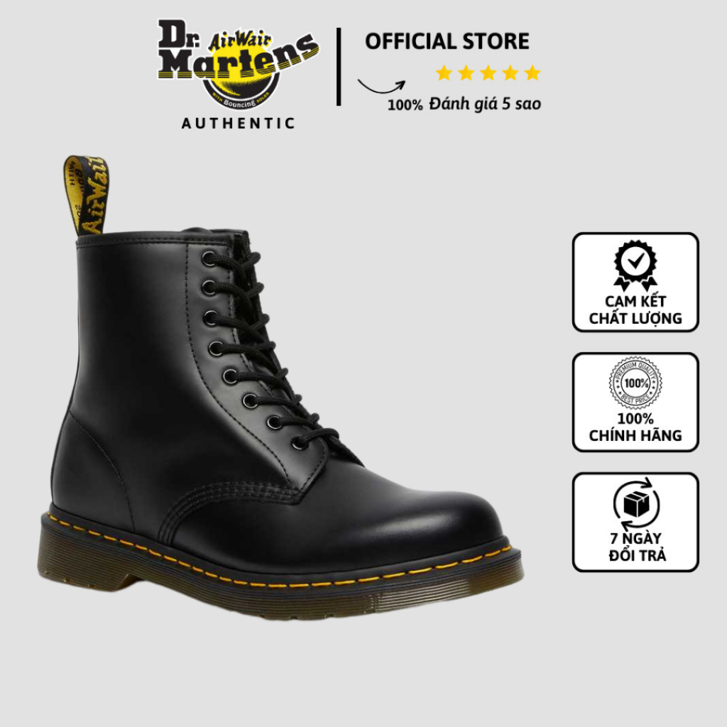 Giày Dr. Martens Chính Hãng Hoàng Phúc 1460 Smooth Leather Lace Up Boots Cao Cấp