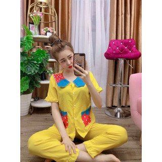 Bộ kate lụa nhún bèo - quần dài - ẢNH THẬT