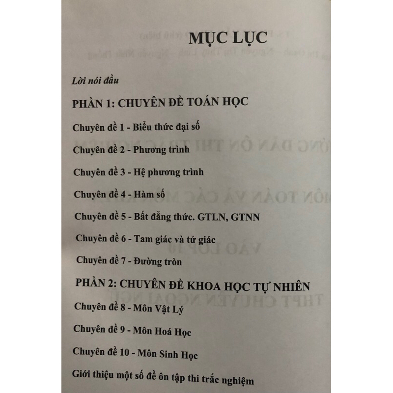 Sách - Hướng dẫn ôn thi trắc nghiệm môn toán và các môn KHTN vào lớp 10 THPT chuyên ngoại ngữ