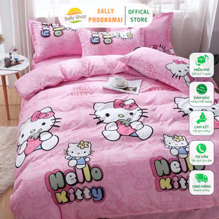 Vỏ chăn lồng ruột poly cotton mẫu KITTY THIÊN THẦN