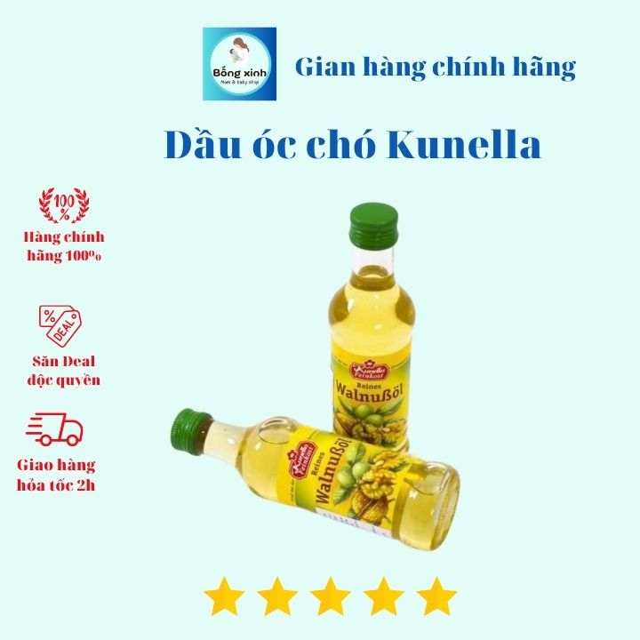Dầu óc chó Kunella Đức 100ml, dầu ăn dặm cho bé 6 tháng