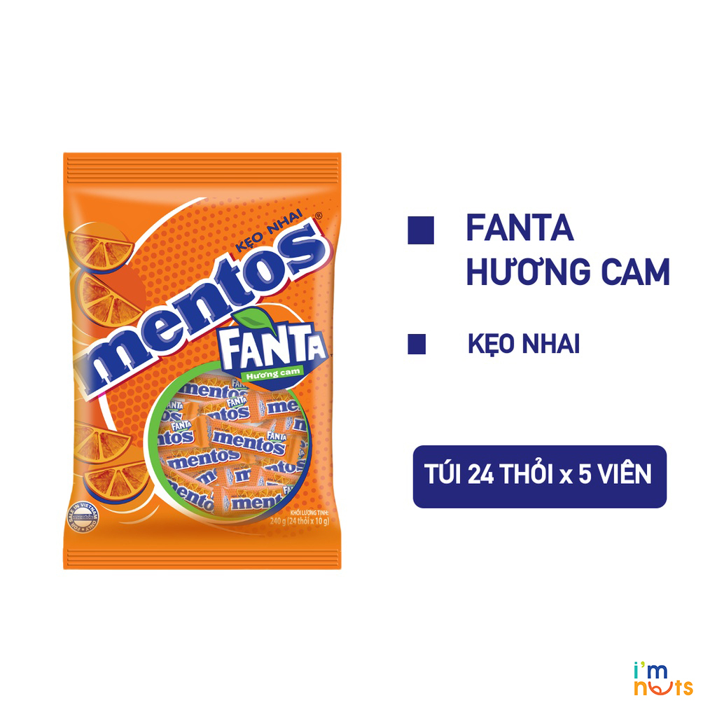 Kẹo nhai Mentos Cầu Vồng, Mentos Spice It Up, Mentos Fruity Delight và Mentos vị cam FANTA