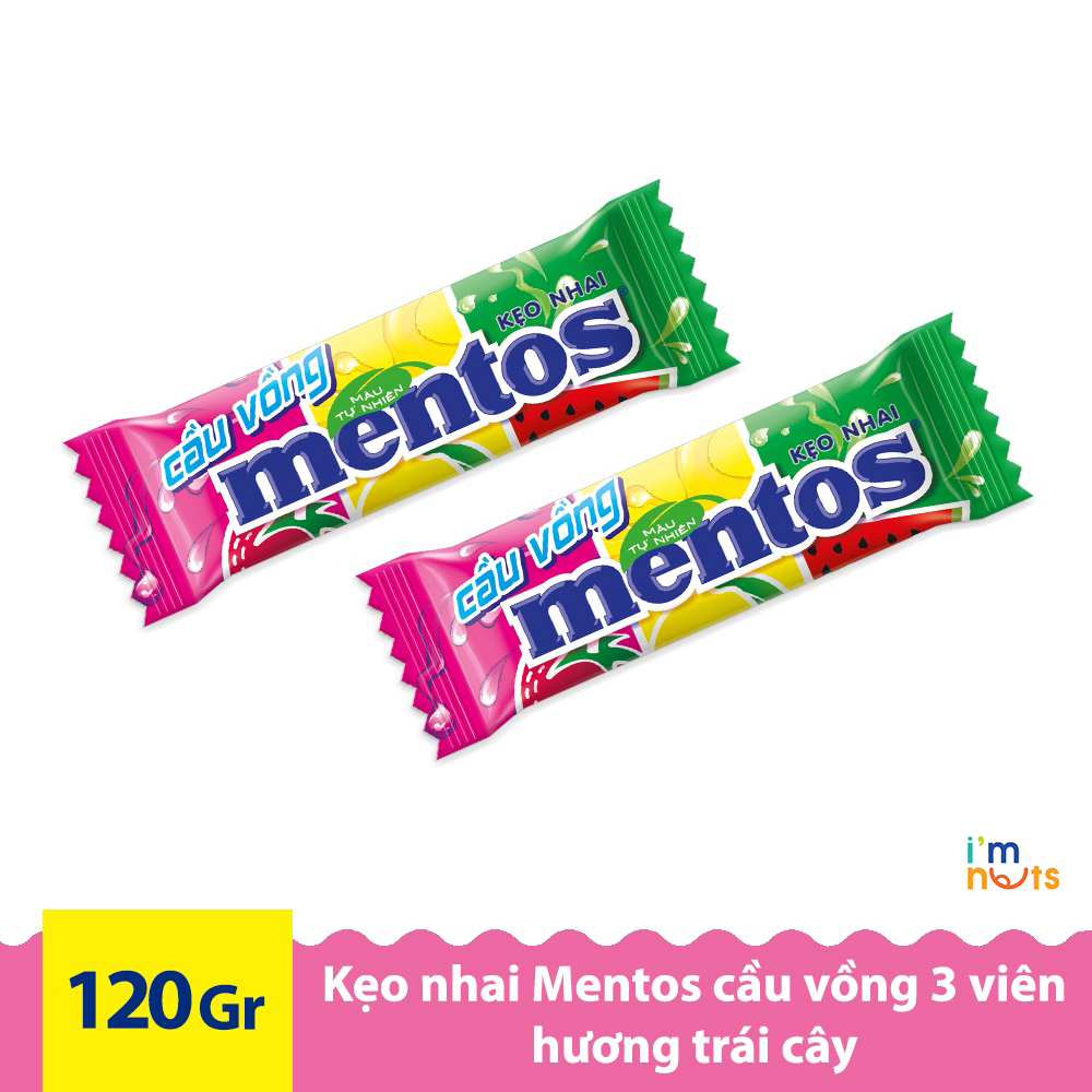 Kẹo nhai Mentos Cầu Vồng, Mentos Spice It Up, Mentos Fruity Delight và Mentos vị cam FANTA