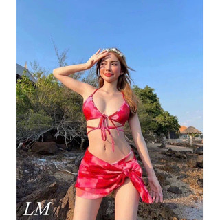 Set bikini 2 mảnh loang kèm khăn