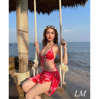 Set bikini 2 mảnh loang kèm khăn