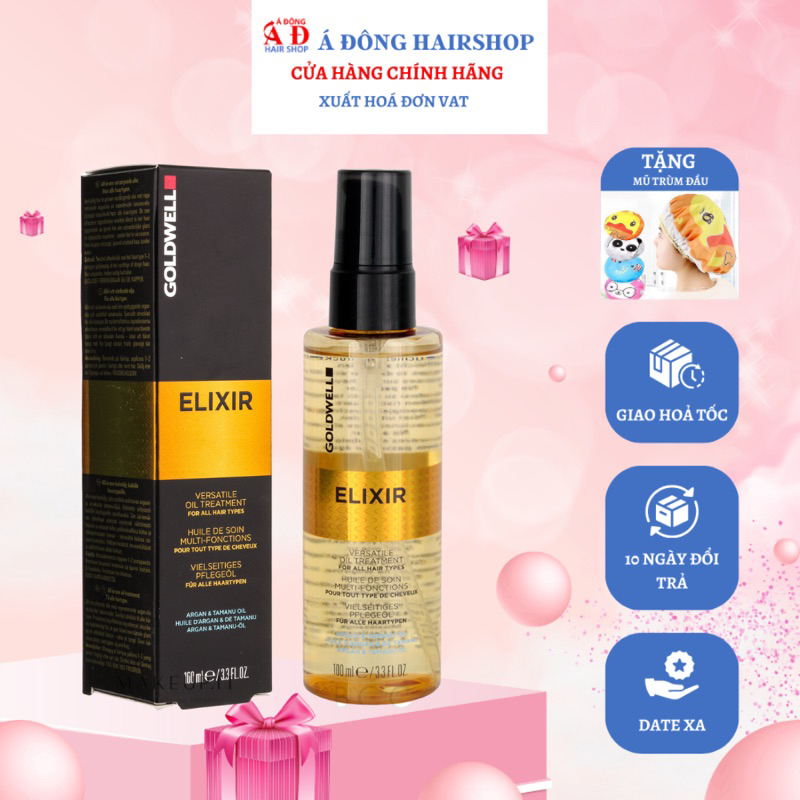Tinh dầu dưỡng tóc Goldwell Elixir phục hồi suôn mượt, giảm xơ rối chính hãng Đức 100ml