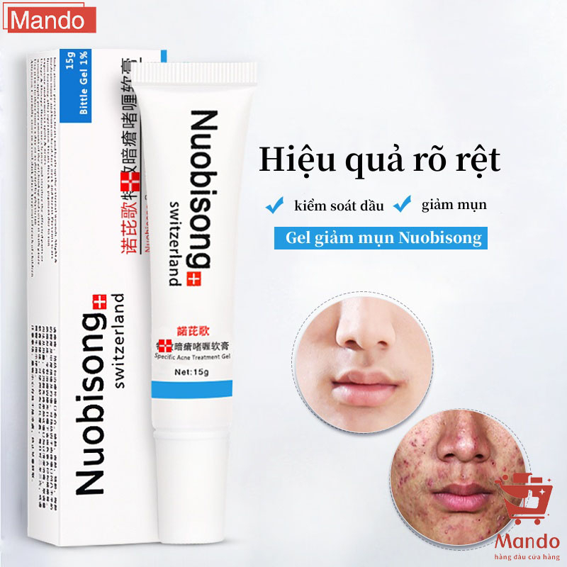 Gel giảm mụn NUOBISONG 15g Giúp Xóa Sẹo Mụn Kiểm Soát Dầu chống lão hóa