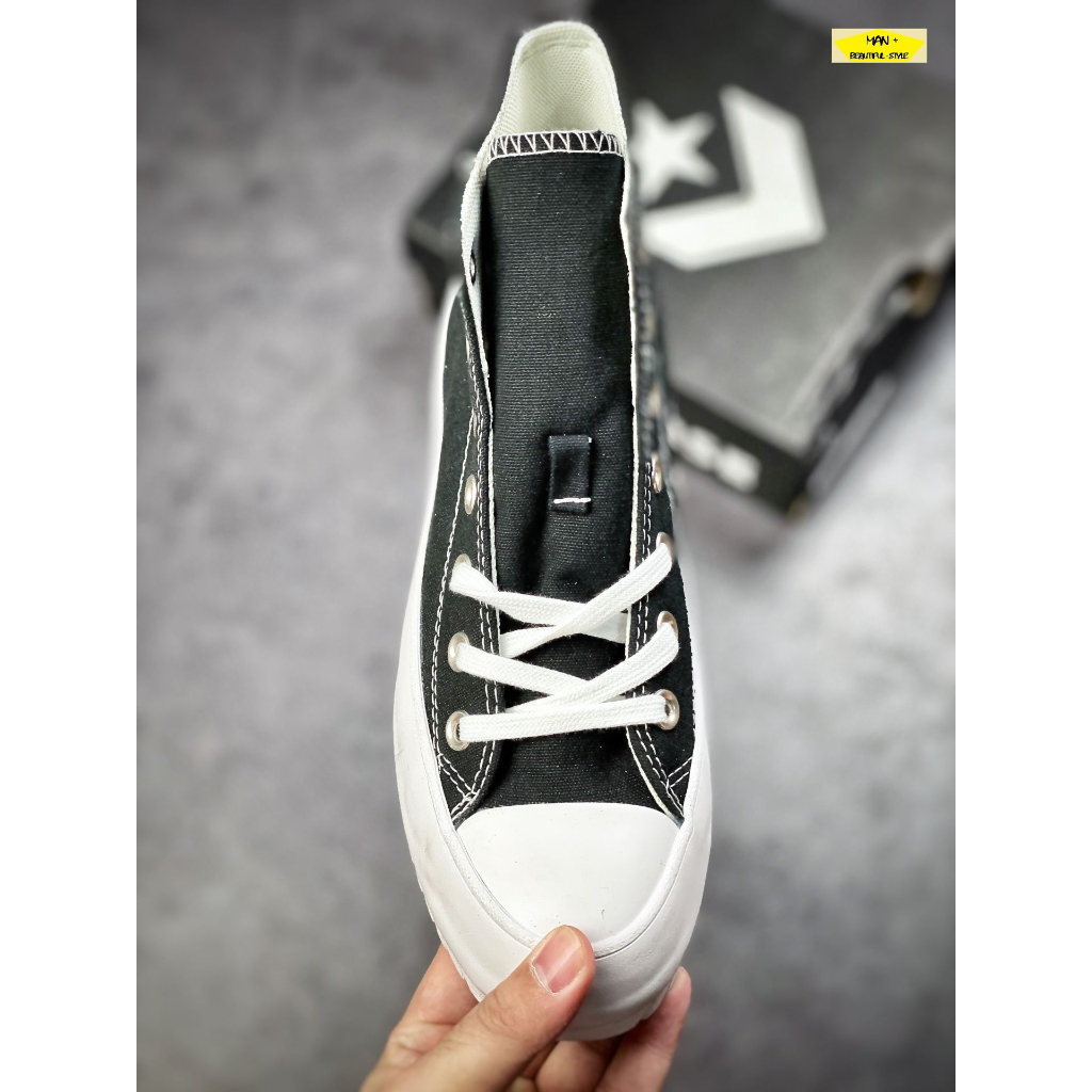 Giày thể thao nam nữ Sneaker Converse Chuck Taylor All Star Lugged 2.0 Leather Black High, Giày Converse cổ cao màu đen