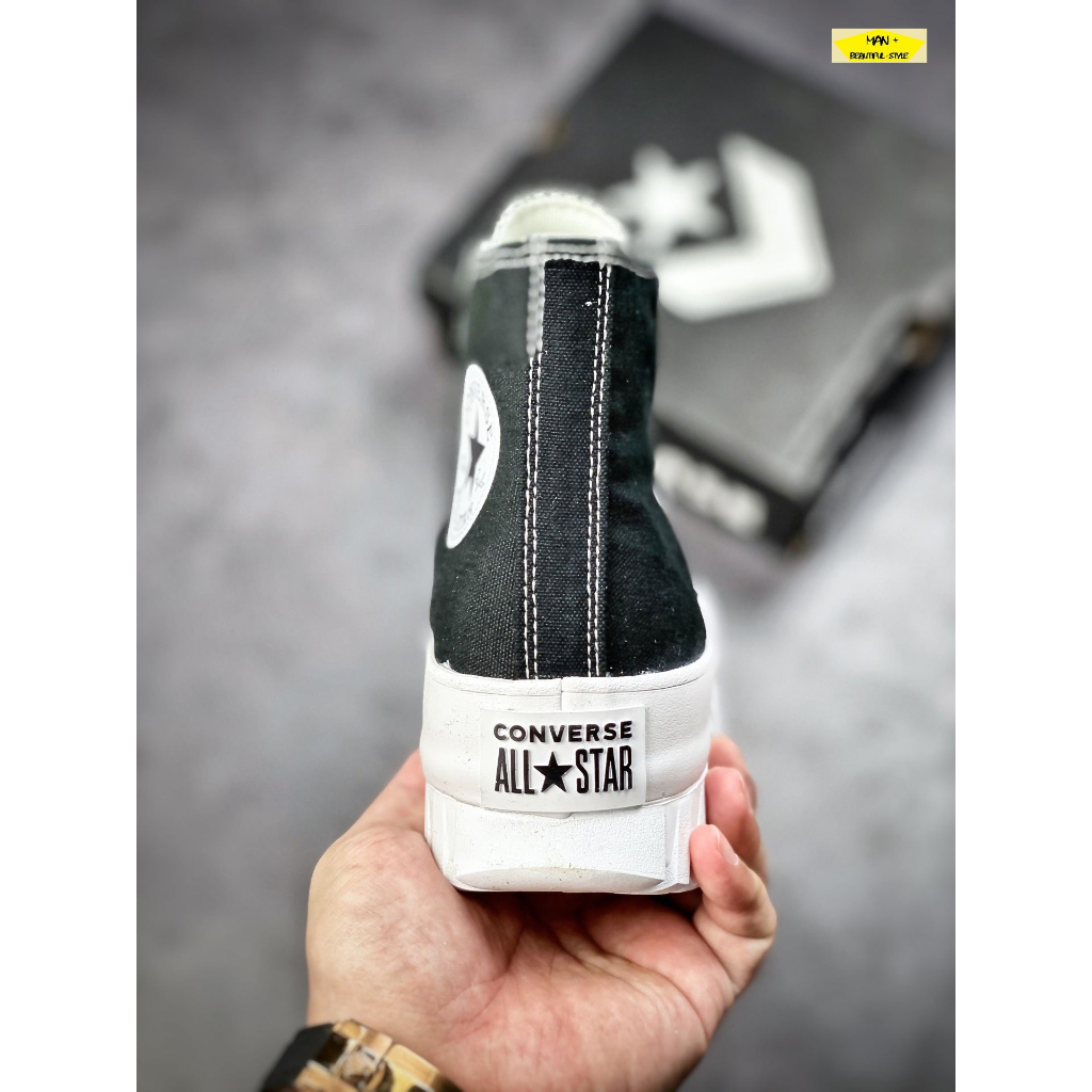 Giày thể thao nam nữ Sneaker Converse Chuck Taylor All Star Lugged 2.0 Leather Black High, Giày Converse cổ cao màu đen