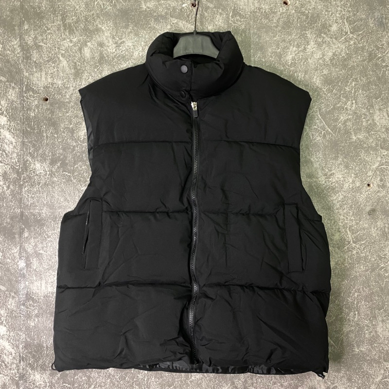 Áo Puffer Gile Form Rộng Dây Rút Tăng Chỉnh, Áo Phao Gile Cộc Tay Chần Bông Dành Cho Nam Và Nữ