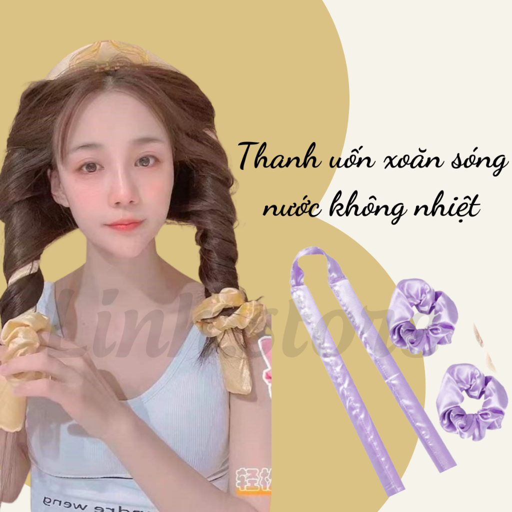 Máy Uốn Tóc Nổi Tiếng Tiktok không dùng nhiệt, Thanh uốn tóc không nhiệt lõi Cao Su / Xốp, Dây cao su uốn tóc
