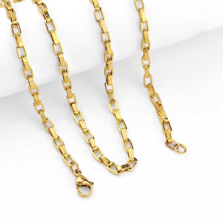 Dây chuyền titan nam cao cấp thời trang đẹp thép không gỉ kiểu hình vuông PT JEWELRY kích cỡ 3mm PTDCNA169