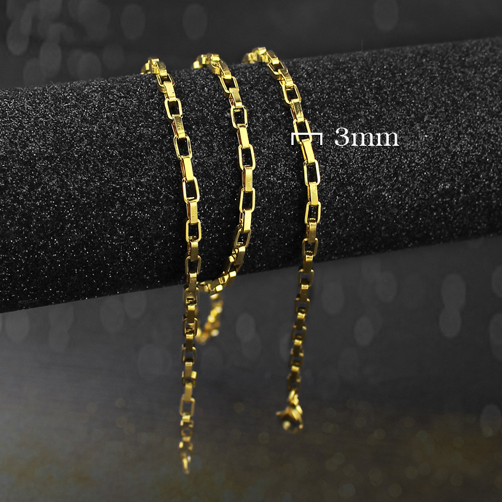 Dây chuyền titan nam cao cấp thời trang đẹp thép không gỉ kiểu hình vuông PT JEWELRY kích cỡ 3mm PTDCNA169