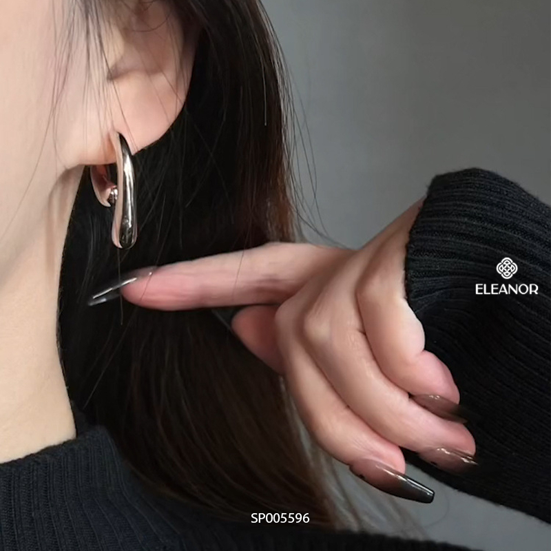 Bông tai nữ chuôi bạc 925 Eleanor Accessories thiết kế dáng cong phụ kiện trang sức 5596
