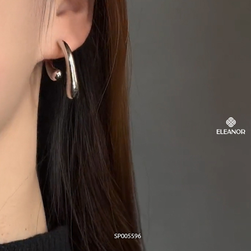 Bông tai nữ chuôi bạc 925 Eleanor Accessories thiết kế dáng cong phụ kiện trang sức 5596