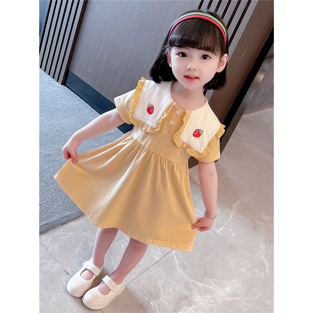 ⚡ SIÊU SALE ⚡ - Váy đầm bé gái mùa hè. Hoạ tiết dâu tây dễ thương, cotton co giãn thấm hút thoáng mát - HG106
