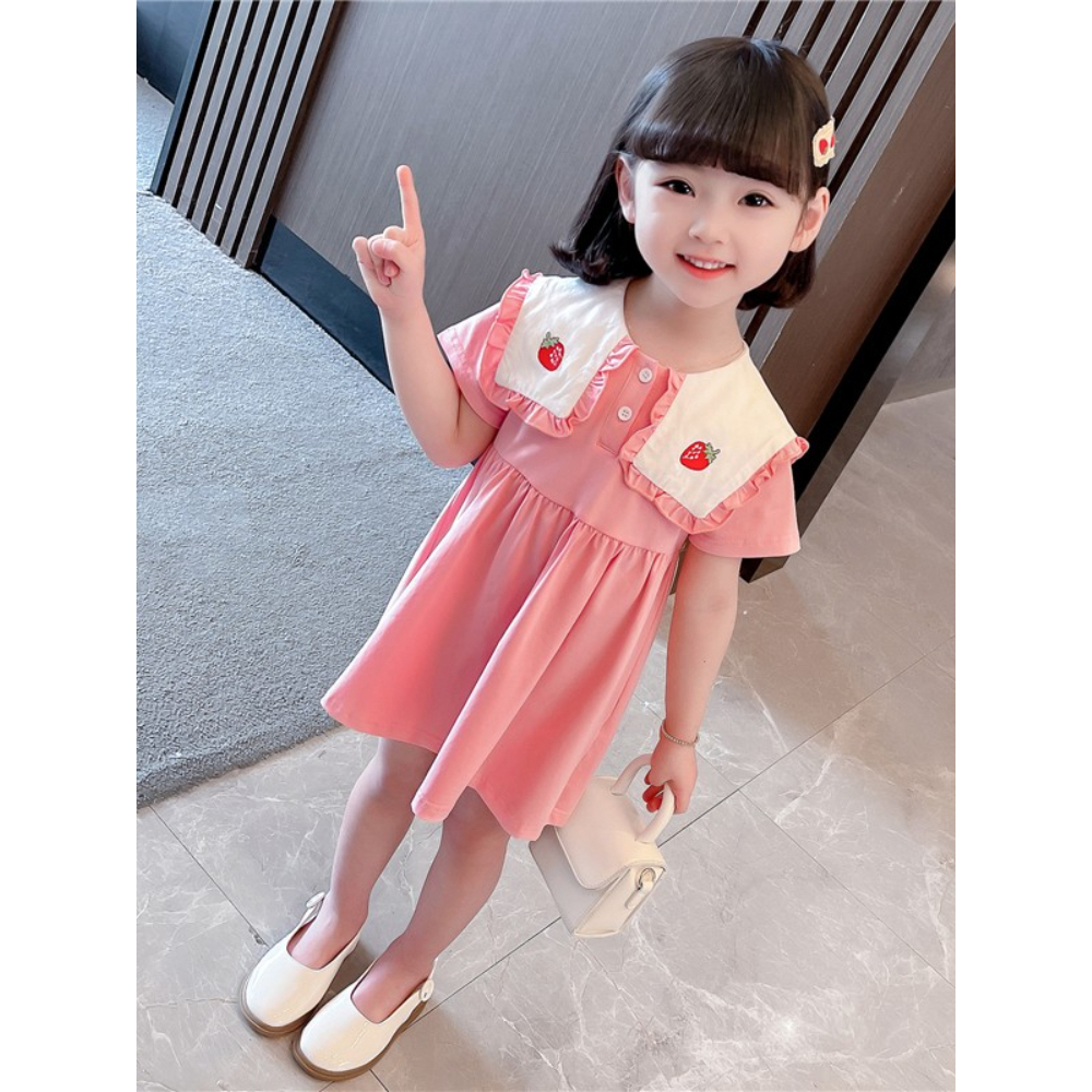 ⚡ SIÊU SALE ⚡ - Váy đầm bé gái mùa hè. Hoạ tiết dâu tây dễ thương, cotton co giãn thấm hút thoáng mát - HG106