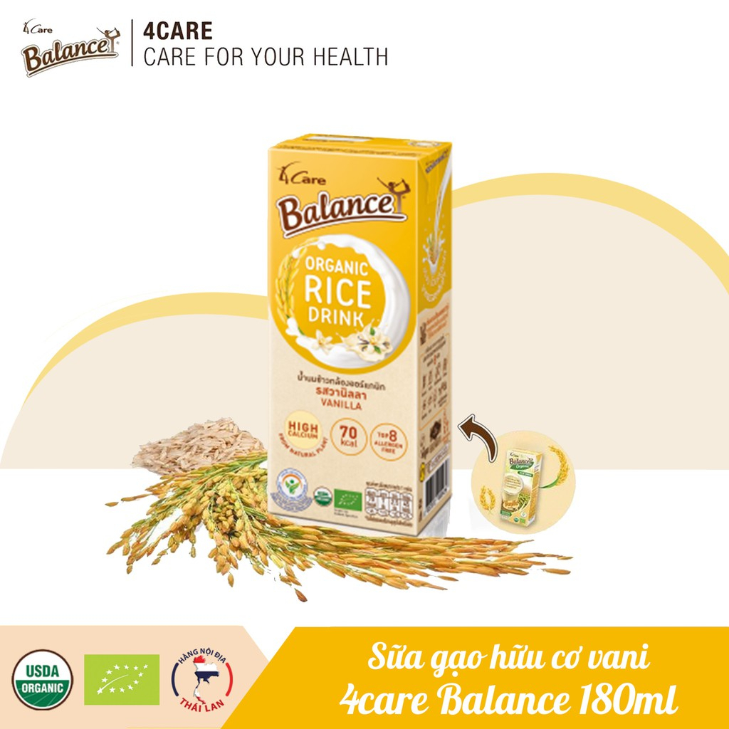 Sữa gạo hữu cơ 4Care Balance 180ml cho bé từ 6m