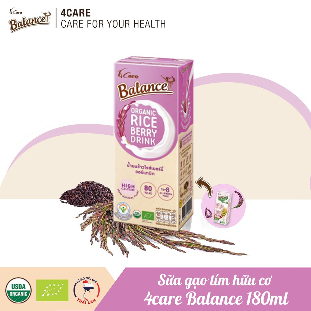 Sữa gạo hữu cơ 4Care Balance 180ml cho bé từ 6m
