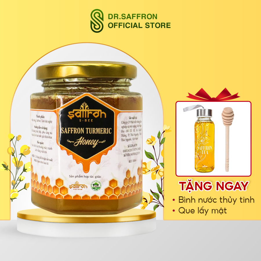 Saffron Ngâm Mật Ong Tinh Bột Nghệ Saffron Việt Nam Lọ Thủy Tinh 180ml