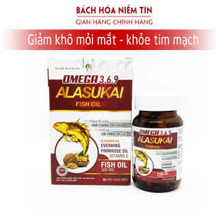 Hộp 60 viên dầu cá Omega 369 HAP sáng mắt, bổ não khỏe tim mạch- chuẩn GMP Bộ Y tế